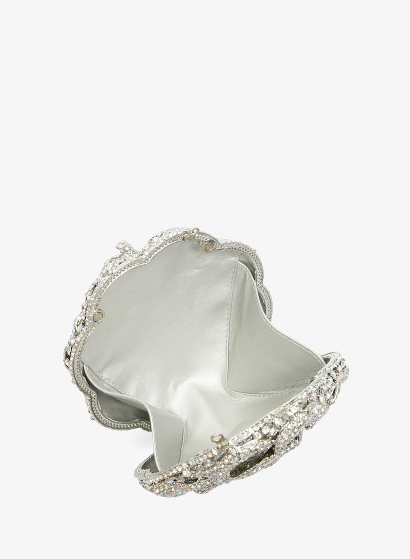 Dune London Floral Diamante Embellished Clutch - Image 2